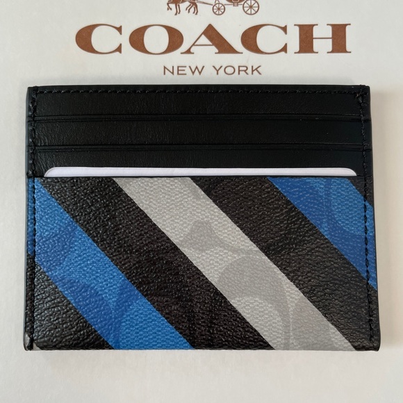 NWT Coach Slim Card Case With Stripe Print - Picture 6 of 7